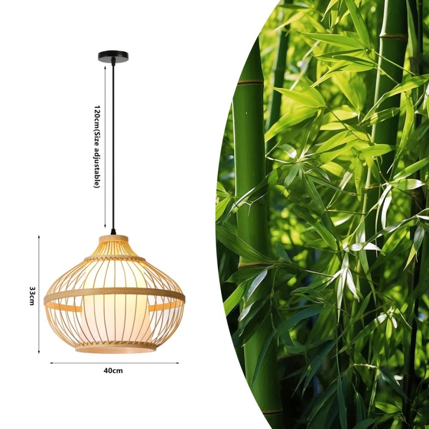 Подвесная люстра PINCHOS 1xE27/40W/230V диаметр 40 см бамбук
