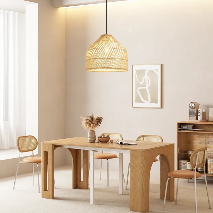 Підвісна люстра PELO 1xE27/40W/230V діаметр 40 см ротанґ