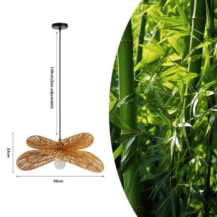 Підвісна люстра MARIPOSA 1xE27/40W/230V діаметр 50 см джут