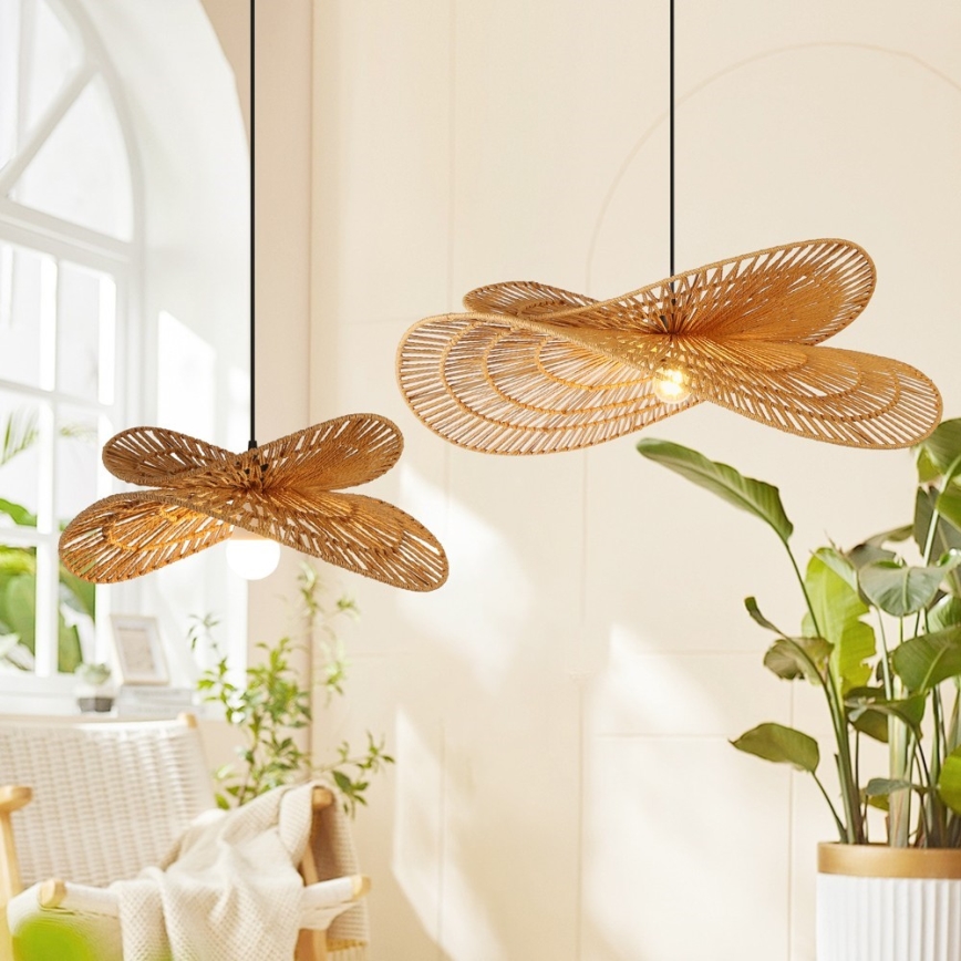 Підвісна люстра MARIPOSA 1xE27/40W/230V діаметр 80 см джут