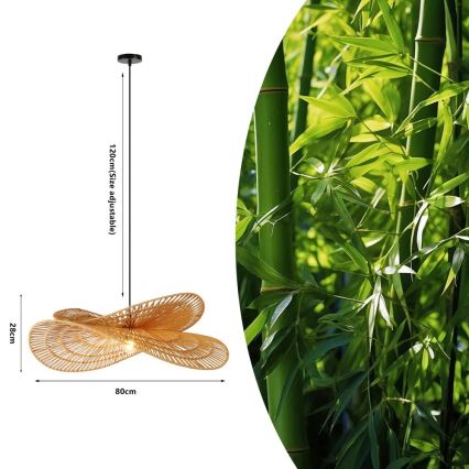 Підвісна люстра MARIPOSA 1xE27/40W/230V діаметр 80 см джут