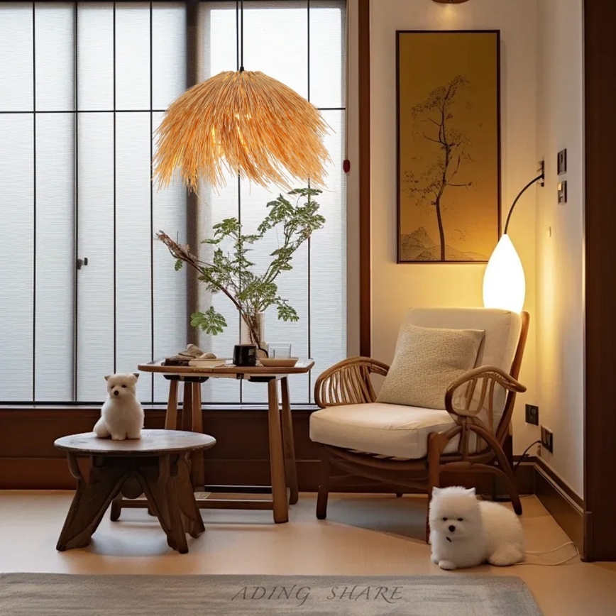 Подвесная люстра NATURALEZA 1xE27/40W/230V диаметр 55 см ротанг