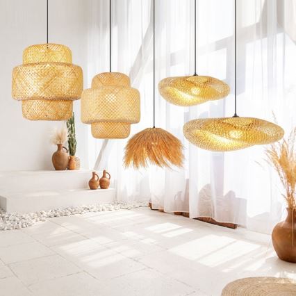 Подвесная люстра NATURALEZA 1xE27/40W/230V диаметр 55 см ротанг