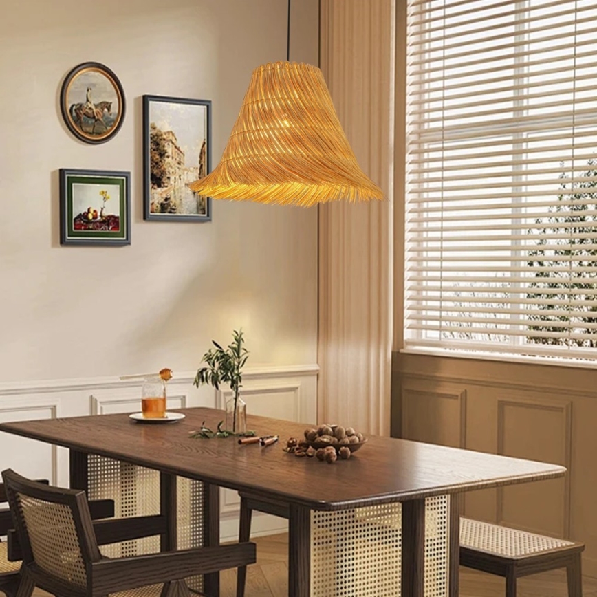Підвісна люстра NATURALEZA 1xE27/40W/230V діаметр 45 см ротанґ