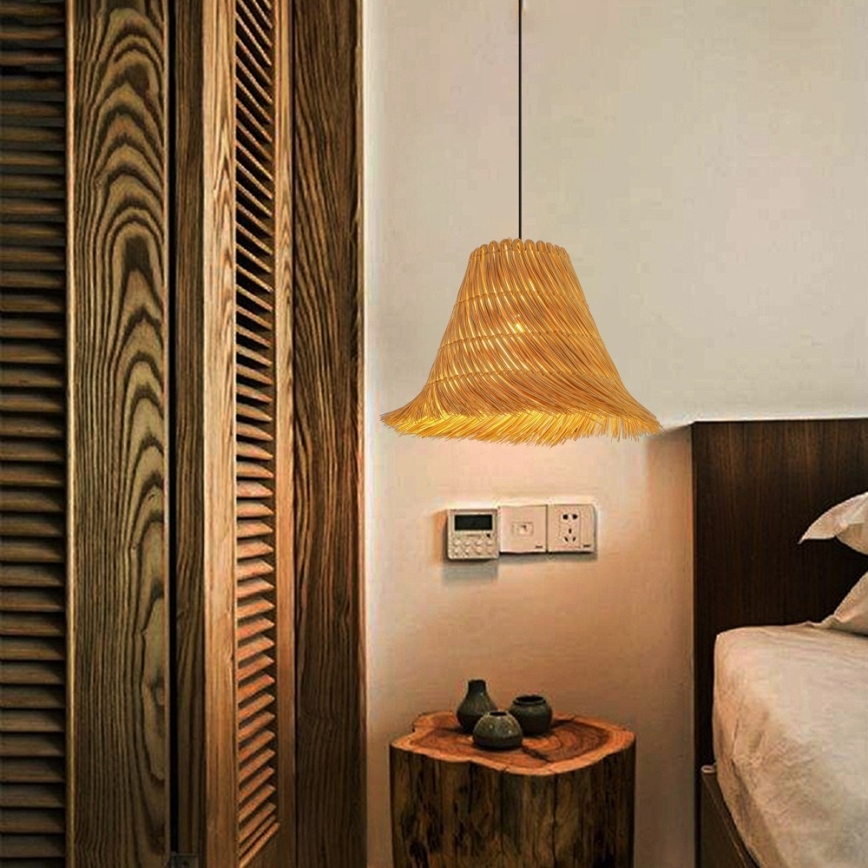 Підвісна люстра NATURALEZA 1xE27/40W/230V діаметр 45 см ротанґ