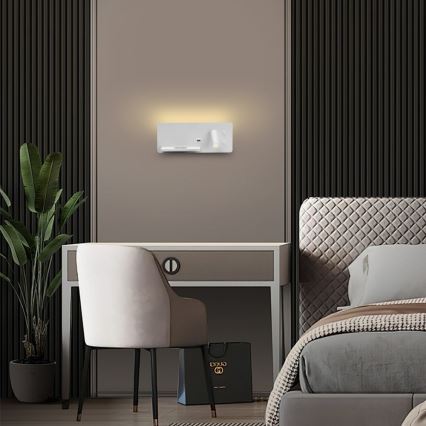 Immax 08286L - Светодиодный настенный точечный светильник с полкой, USB-портом и беспроводной зарядкой Be PREPARE LED/3W/230V + LED/3W белый