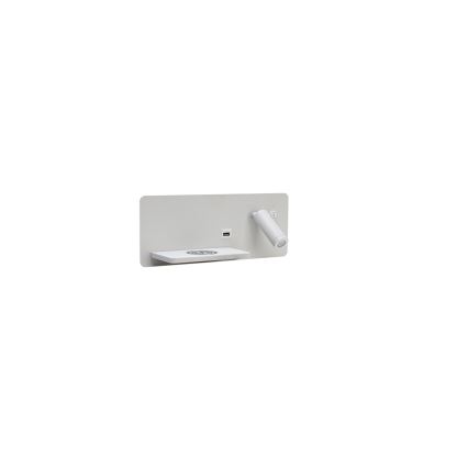 Immax 08286L - Светодиодный настенный точечный светильник с полкой, USB-портом и беспроводной зарядкой Be PREPARE LED/3W/230V + LED/3W белый