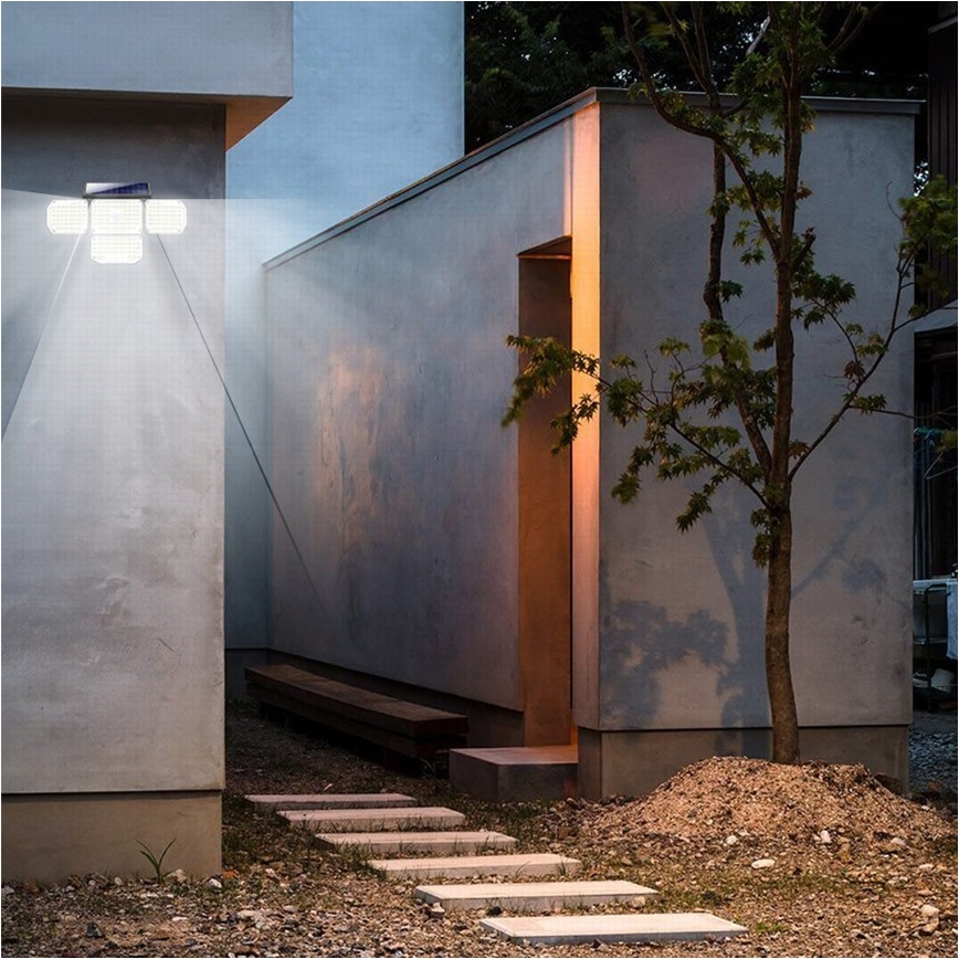 Світлодіодний настінний світильник з датчиком на сонячній батареї LED/5W/5,5V IP65 2400 mAh