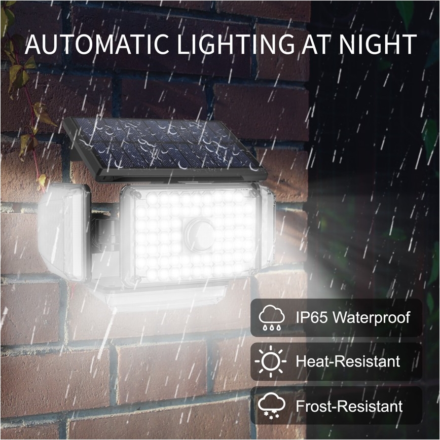 Світлодіодний настінний світильник з датчиком на сонячній батареї LED/5W/5,5V IP65 2400 mAh