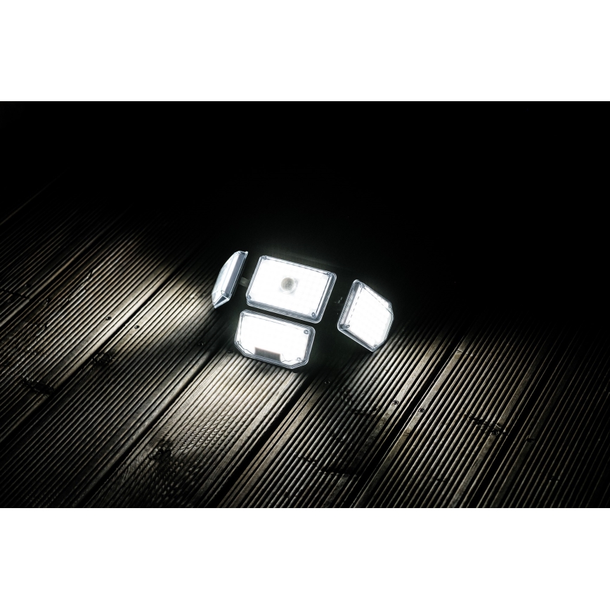 Світлодіодний настінний світильник з датчиком на сонячній батареї LED/5W/5,5V IP65 2400 mAh