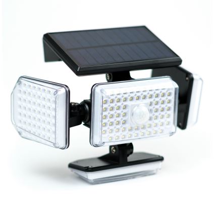 Світлодіодний настінний світильник з датчиком на сонячній батареї LED/5W/5,5V IP65 2400 mAh