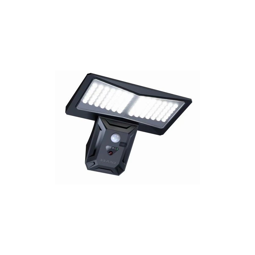 Светодиодный настенный светильник на солнечной батарее с датчиком LED/2,6W/5,5V IP65 1800 mAh черный