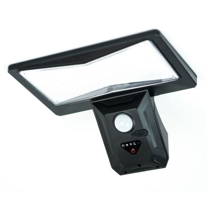 Светодиодный настенный светильник на солнечной батарее с датчиком LED/2,6W/5,5V IP65 1800 mAh черный