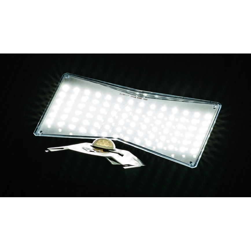 Світлодіодний настінний світильник з датчиком на сонячній батареї LED/2,6W/5,5V IP65 1800 mAh чорний