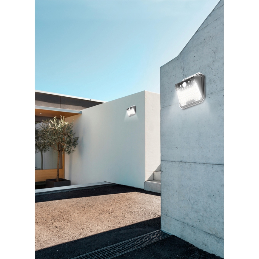 Світлодіодний настінний світильник з датчиком на сонячній батареї LED/3W/5,5V IP65 1200 mAh