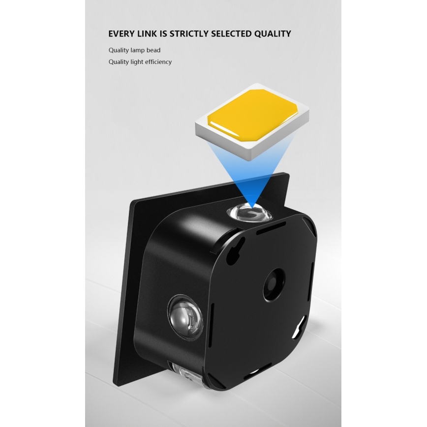 Светодиодный настенный светильник на солнечной батарее с датчиком LED/2W/5V IP54 1300 mAh