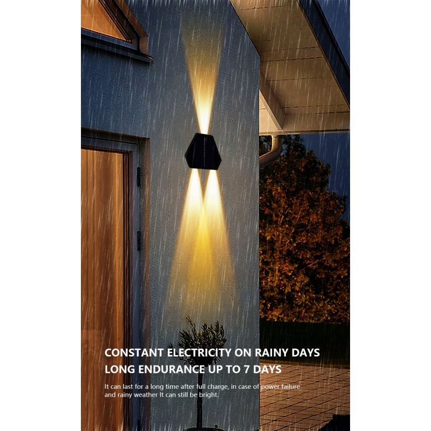 Світильник на сонячних батареях з LED, настінний, з датчиком LED/2Вт/5В IP54 1300 мАг