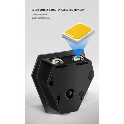 Светодиодный солнечный настенный светильник с датчиком LED/2W/5V IP54 1300 мАч