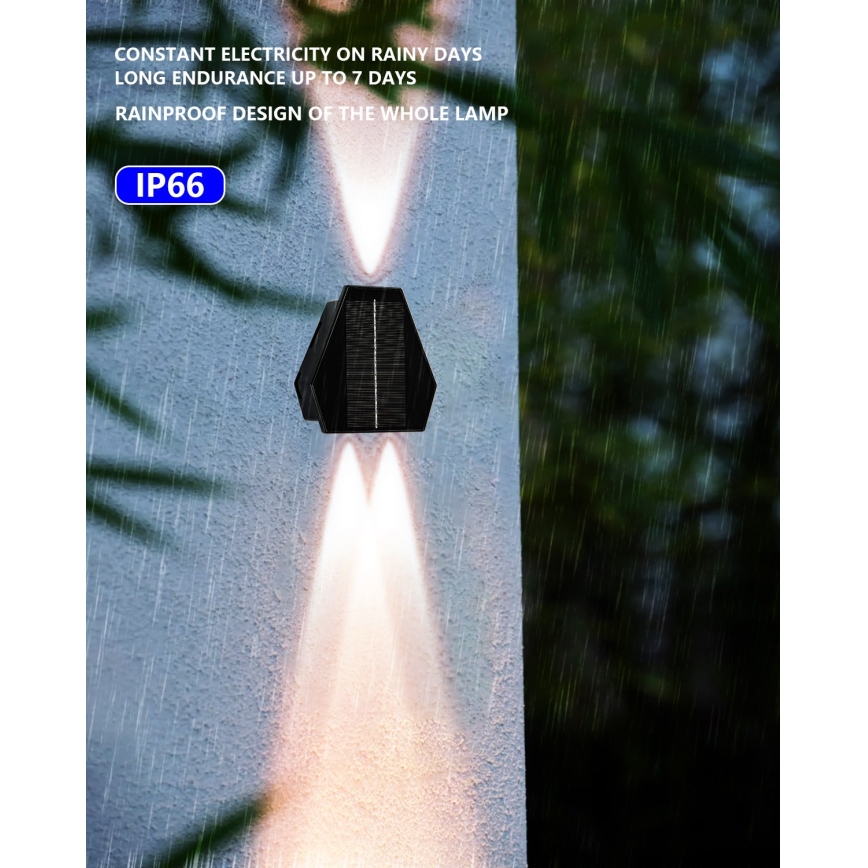 Светодиодный настенный светильник на солнечной батарее с датчиком LED/2W/5V IP54 1300 mAh