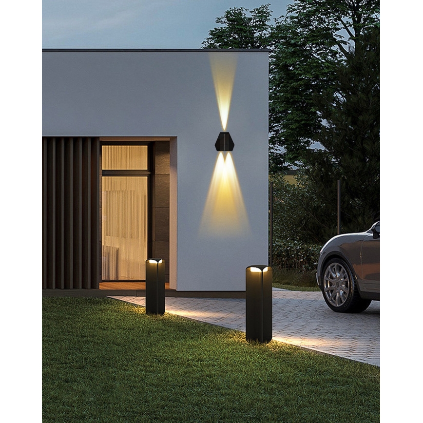 Світлодіодний настінний світильник з датчиком на сонячній батареї LED/2W/5V IP54 1300 mAh