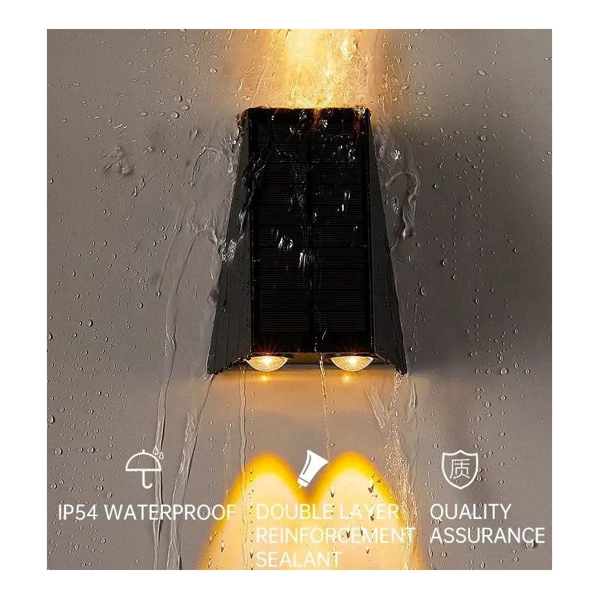 Світлодіодний настінний світильник з датчиком на сонячній батареї LED/2W/5V IP54 1300 mAh
