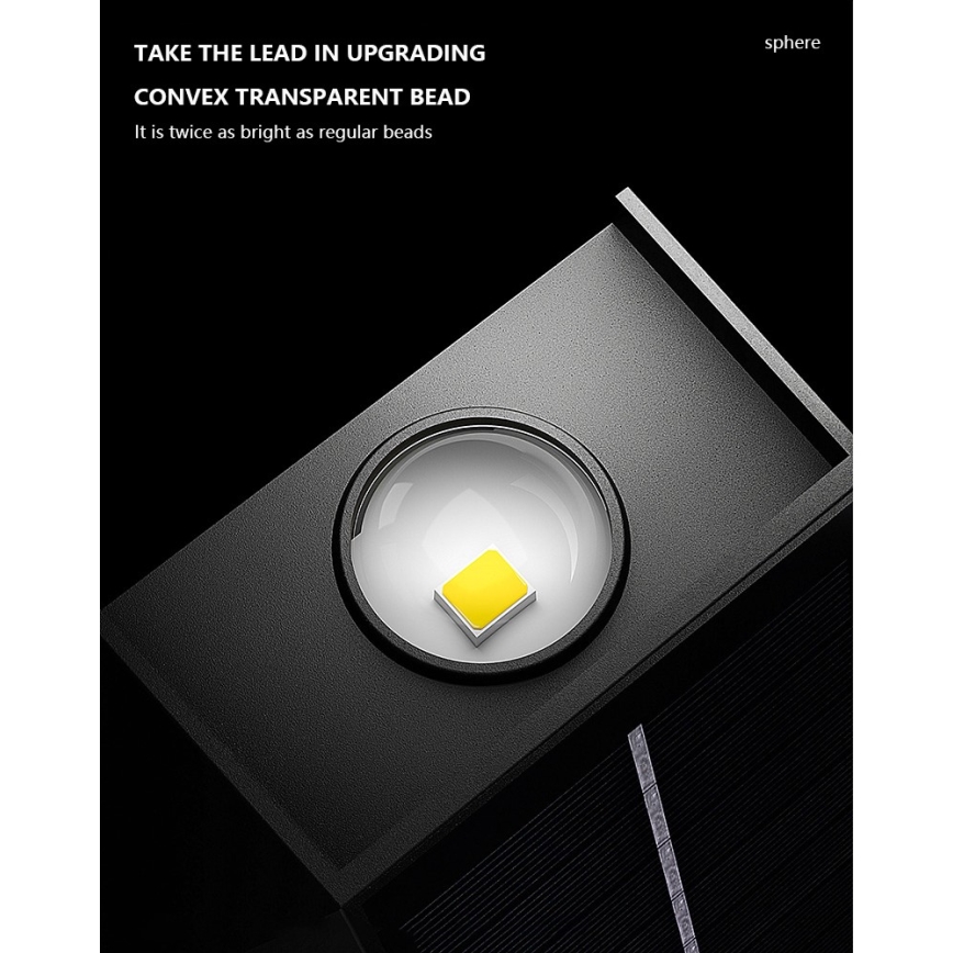 Світлодіодний настінний світильник з датчиком на сонячній батареї LED/2W/5V IP54 1300 mAh