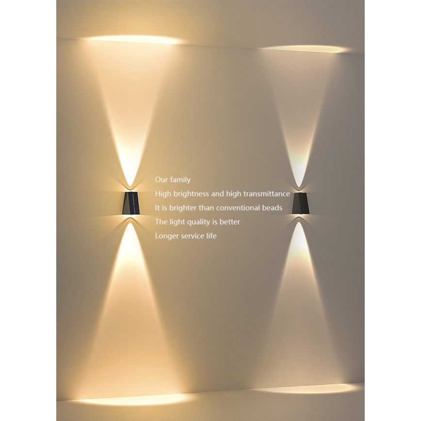 Світлодіодний настінний світильник з датчиком на сонячній батареї LED/2W/5V IP54 1300 mAh