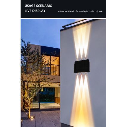 Світильник на сонячних батареях з LED, настінний, з датчиком LED/2Вт/5В IP54 1300 мАг