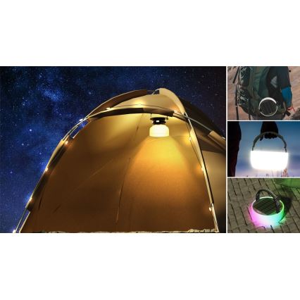 LED RGB Портативна сонячна акумуляторна лампа з LED ланцюгом LED/10W/5V 3600 mAh IP65