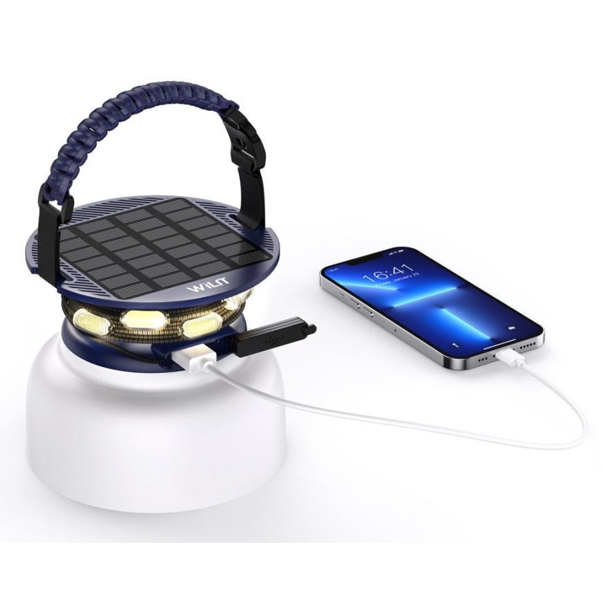 LED RGB Портативна сонячна акумуляторна лампа з LED ланцюгом LED/10W/5V 3600 mAh IP65