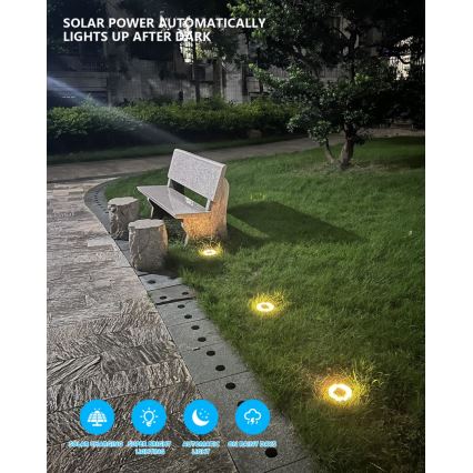 НАБІР 4x LED Вуличне освітлення з датчиком на сонячній батареї LED/0,048W/2V IP68 600 mAh