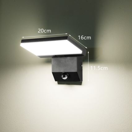 Зовнішній настінний світильник LED з датчиком MODERN LED/18W/230V IP65
