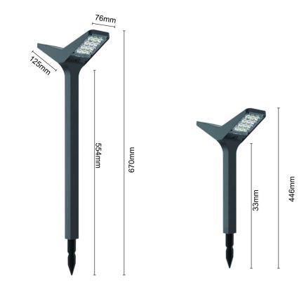 Солнечная LED-лампа с датчиком SUN BUTTERFLY LED/1,5W/3,7V 3000/6000K IP65 1500 mAh