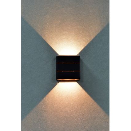 LED зовнішній настінний світильник LUXLINE 6W/230V 3000K IP54 чорний