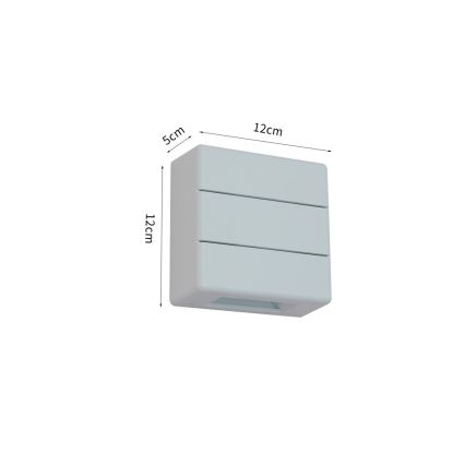 LED зовнішній настінний світильник LUXLINE 6 Вт/230 В, 3000 К, IP54, білий