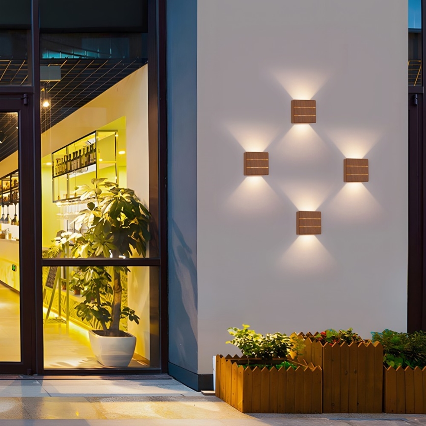 Светодиодный уличный настенный светильник LUXLINE 6 Вт/230 В 3000 К IP54 орех