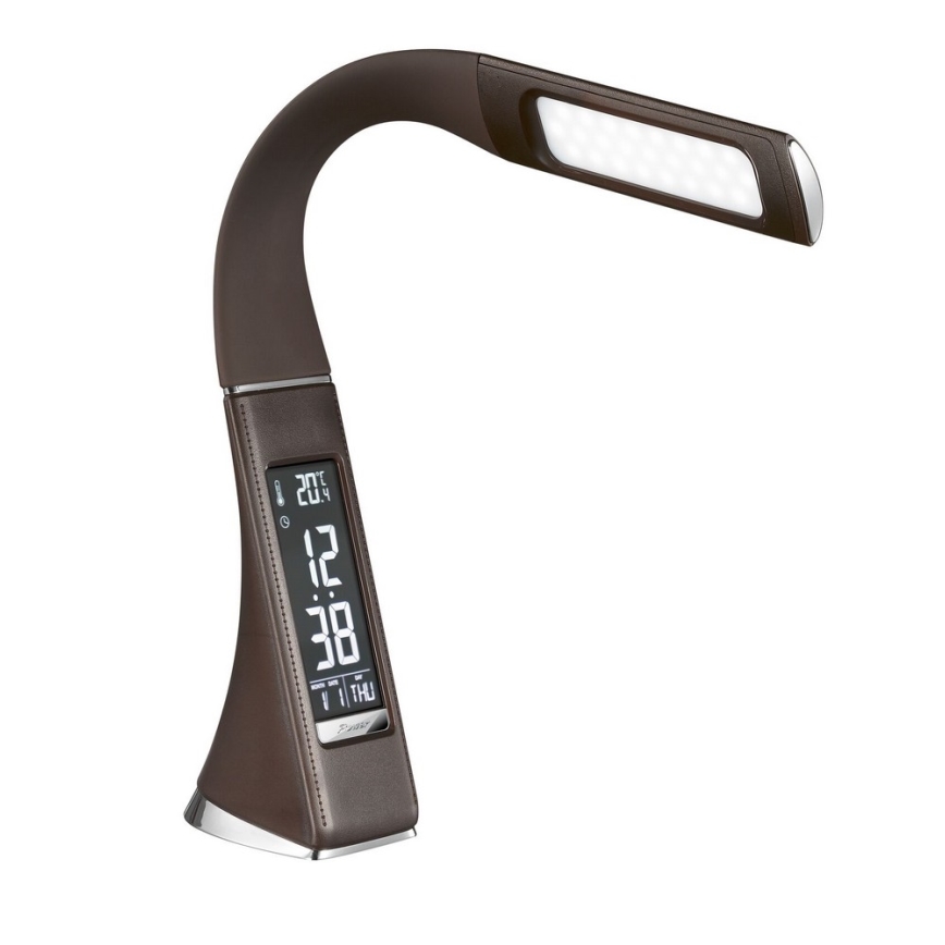 Светодиодная настольная лампа с регулированием яркости и дисплеем LEATHER LED/7W/230V коричневый
