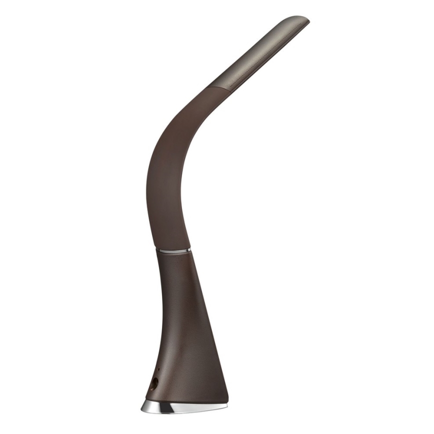 Светодиодная настольная лампа с регулированием яркости и дисплеем LEATHER LED/7W/230V коричневый