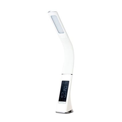 Светодиодная настольная лампа с регулированием яркости и дисплеем LEATHER LED/7W/230V белый