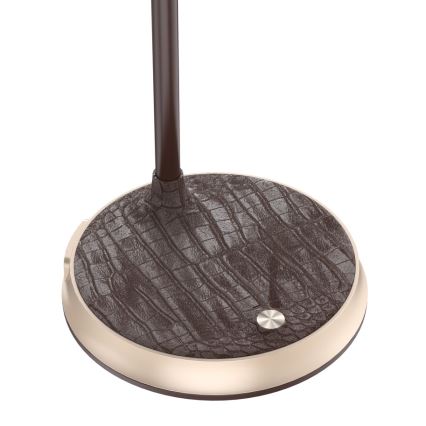 Светодиодная настольная лампа с регулированием яркости и беспроводной зарядкой FINCH LED/9W/12/230V коричневый/золотистый