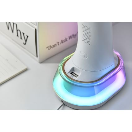 LED RGB Настільна лампа з регулюванням яскравості та бездротовою зарядкою CORELLA LED/7W/12/230V чорний