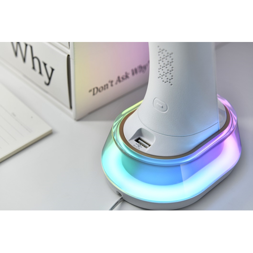 LED RGB Настільна лампа з регулюванням яскравості та бездротовою зарядкою CORELLA LED/7W/12/230V чорний