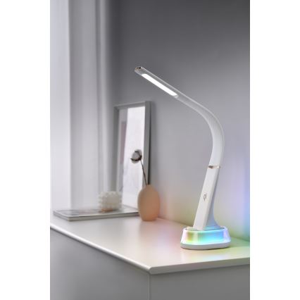 LED RGB Настільна лампа з регулюванням яскравості та бездротовою зарядкою CORELLA LED/7W/12/230V чорний