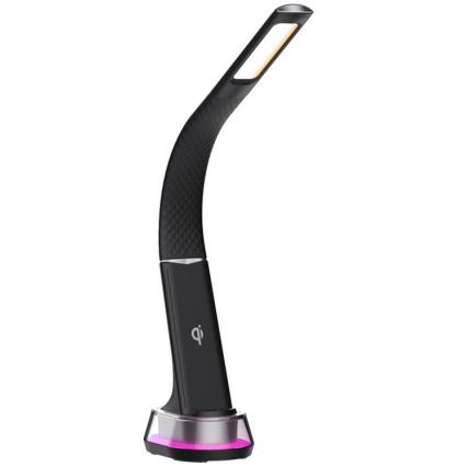 LED RGB Настільна лампа з регулюванням яскравості та бездротовою зарядкою CORELLA LED/7W/12/230V чорний