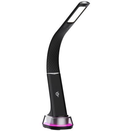 Настільна лампа LED RGB з регулюванням яскравості та бездротовою зарядкою CORELLA LED/7W/12/230V чорна