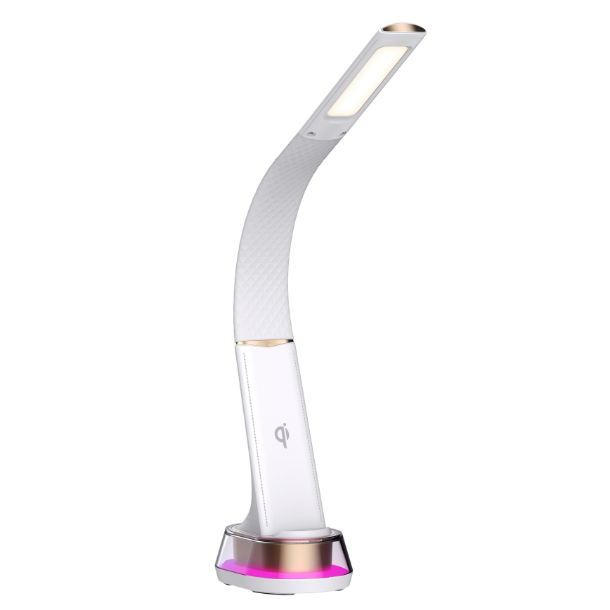 LED RGB Настільна лампа з регулюванням яскравості та бездротовою зарядкою CORELLA LED/7W/12/230V білий
