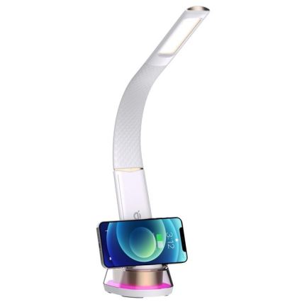 LED RGB Настільна лампа з регулюванням яскравості та бездротовою зарядкою CORELLA LED/7W/12/230V білий