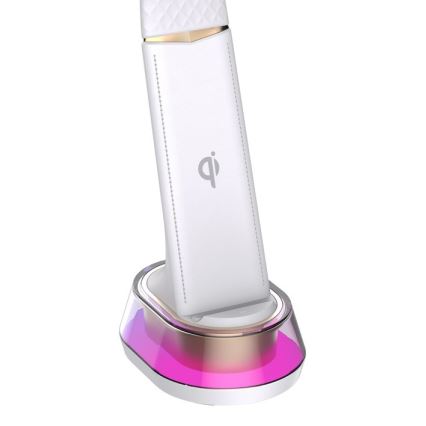 LED RGB Настільна лампа з регулюванням яскравості та бездротовою зарядкою CORELLA LED/7W/12/230V білий