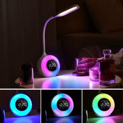 LED RGBW Настільна лампа з регулюванням яскравості з будильником FALCON LED/10W/12V