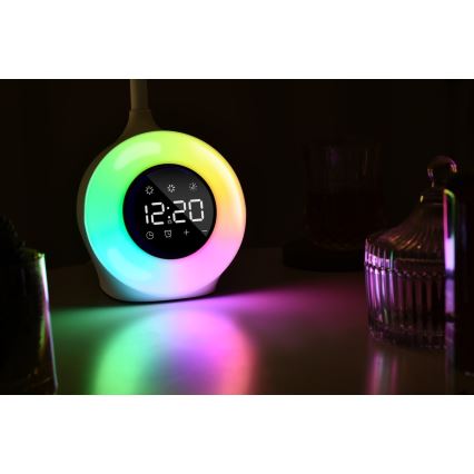 LED RGBW Настільна лампа з регулюванням яскравості з будильником FALCON LED/10W/12V